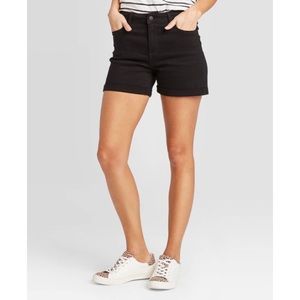 Women's High-Rise Midi Jean Shorts - Universal Thread™ black